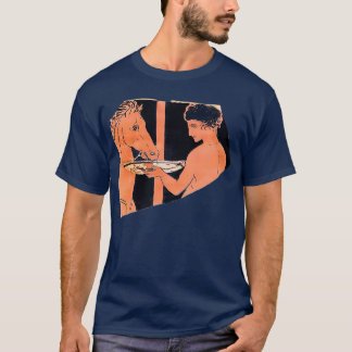 Red figure pottery sherd of a youth watering his h T-Shirt
