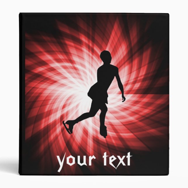 Red Figure Skating 3 Ring Binder (Front)