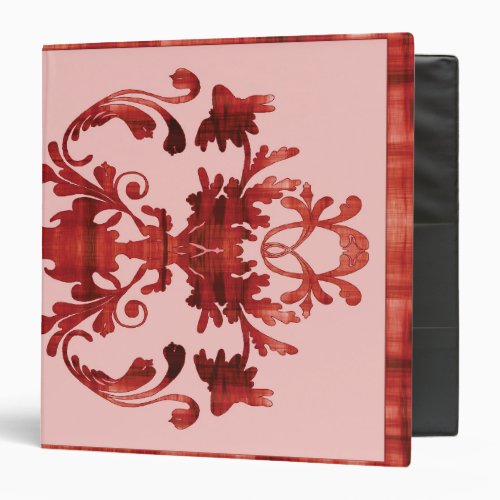 Red Filigree Foliage 1 Graphic Abstract Art Binder