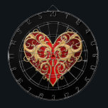 Red Filigree Heart Dart Board<br><div class="desc">A dart board is an excellent addition to a game room or home bar in your home. Dart playing is growing in popularity as an enjoyable way to pass the time and is sure to provide your friends and family with hours of entertainment over many years. Dart boards is a...</div>