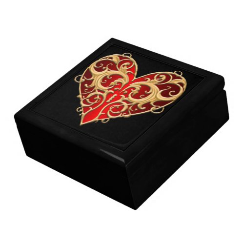 Red Filigree Heart Gift Box