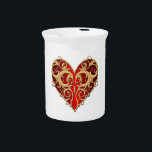 Red Filigree Heart Pitcher<br><div class="desc">Complement your dining room or kitchen and freshen up your table's look with this decorative and functional pitcher. An elegant way to serve water, milk, juice or iced tea at any meal or use it to hold utensils, brushes, or a bouquet on the table. Ideal for both indoor and outdoor...</div>