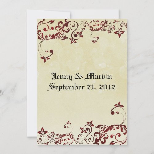 Red Filigree Wedding Invitation