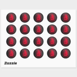 Red Fingerprint Classic Round Sticker