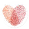 Red fingerprint heart design