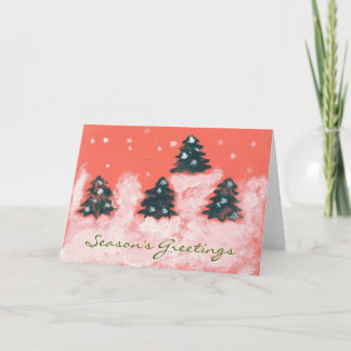 Red Fir Trees Holiday Card