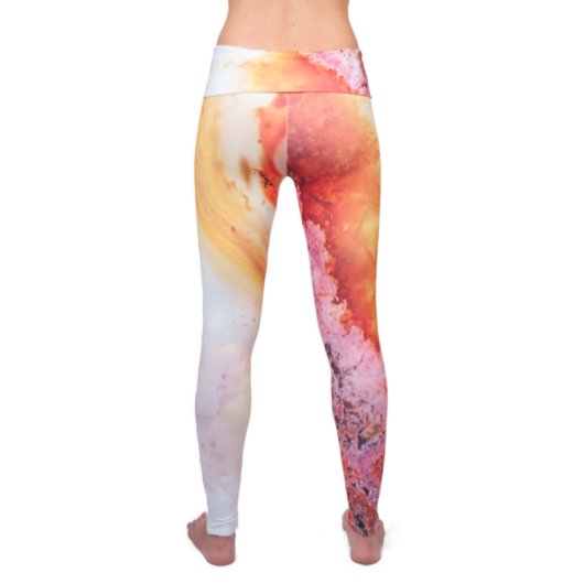 Red Fire Agate Yoga Legging-Fold Over Waist (Back)