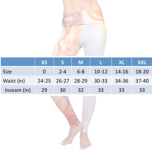 Red Fire Agate Yoga Legging-Fold Over Waist (Size Chart)