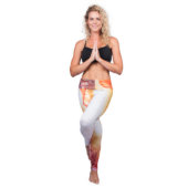 Red Fire Agate Yoga Legging-Fold Over Waist (On Model)