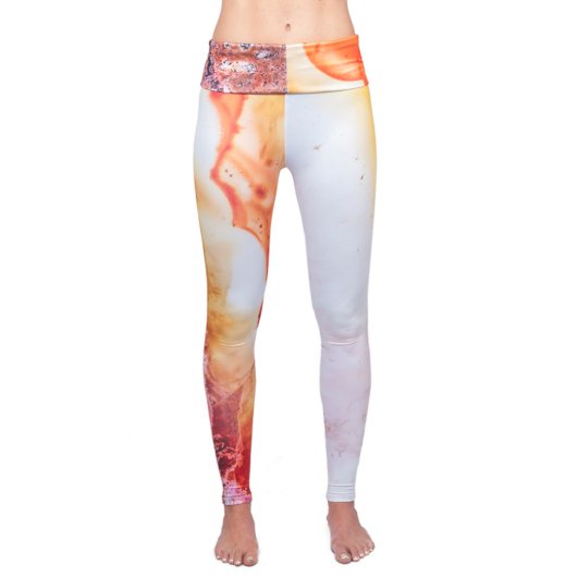 Red Fire Agate Yoga Legging-Fold Over Waist (Front)
