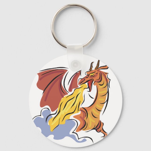 red fire-breathing dragon keychain (Front)