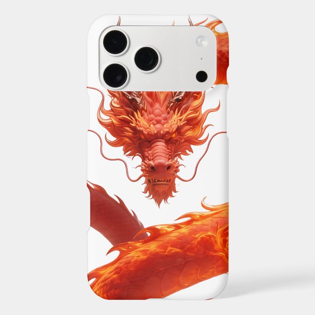 Red Fire Dragon Art | Mythical Flame Dragon Design iPhone Case (Back)