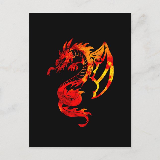 Red Fire Dragon Tattoo Postcard (Front)