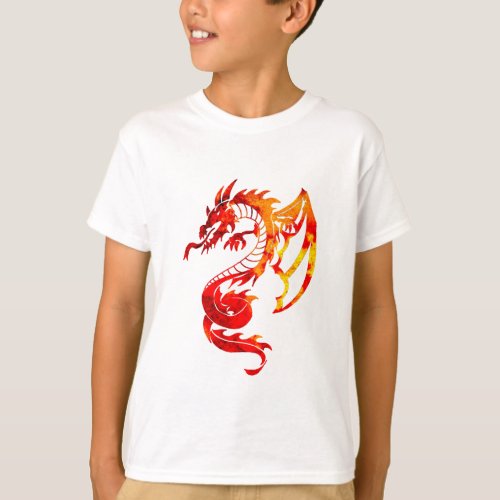 Red Fire Dragon Tattoo T_Shirt