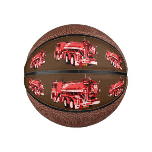 Red Fire Engine Oil Paint,  Mini Basketball
