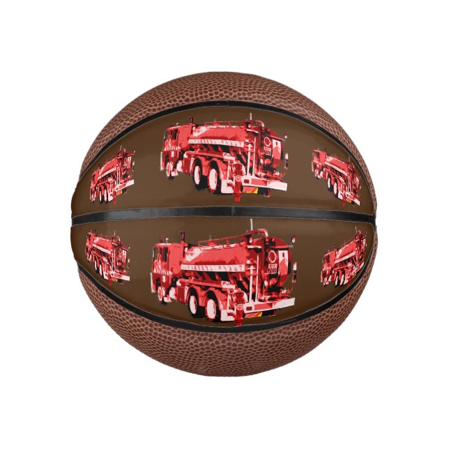 Red Fire Engine Oil Paint,  Mini Basketball (Front)