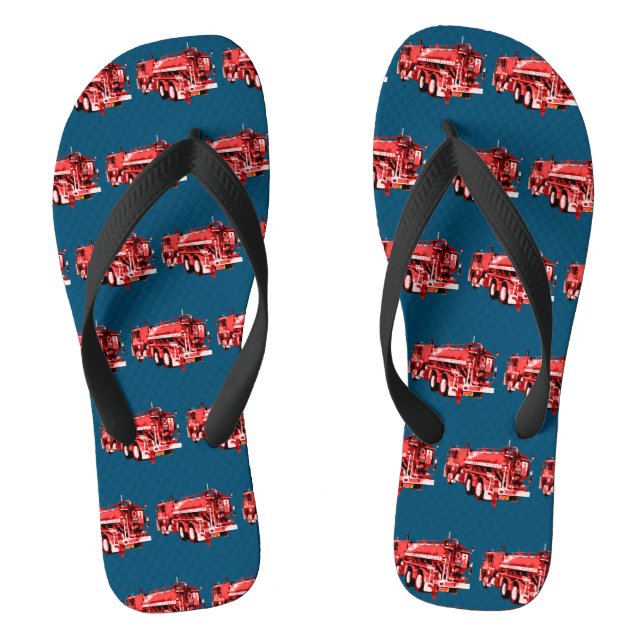 Red Fire Engines, Flip Flops (Footbed)