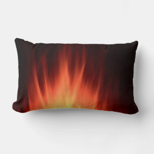 Red fire illustration lumbar pillow