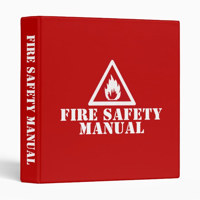 Red Fire Safety Manual 3 Ring Binder (Front/Spine)