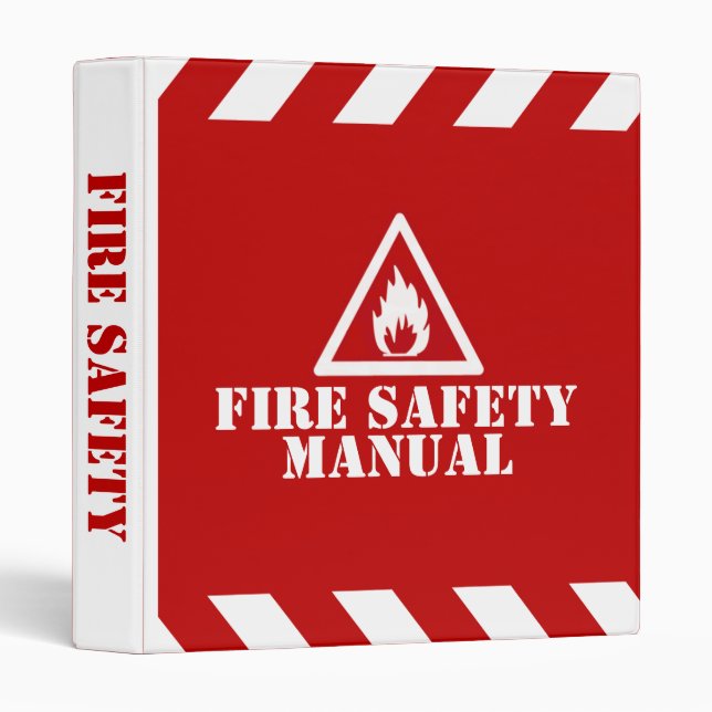 Red Fire Safety Manual 3 Ring Binder (Front/Spine)