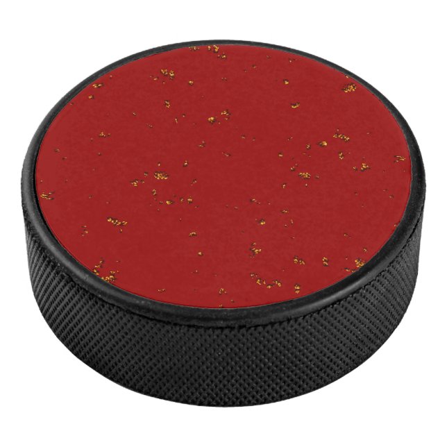 Red Fire Sparks Overlay Your Photo Hockey Puck (3/4)