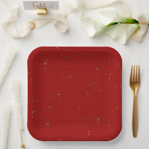 Red Fire Sparks Overlay Your Photo Paper Plates