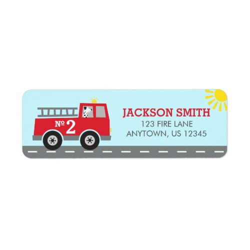 Red Fire Truck Address Labels