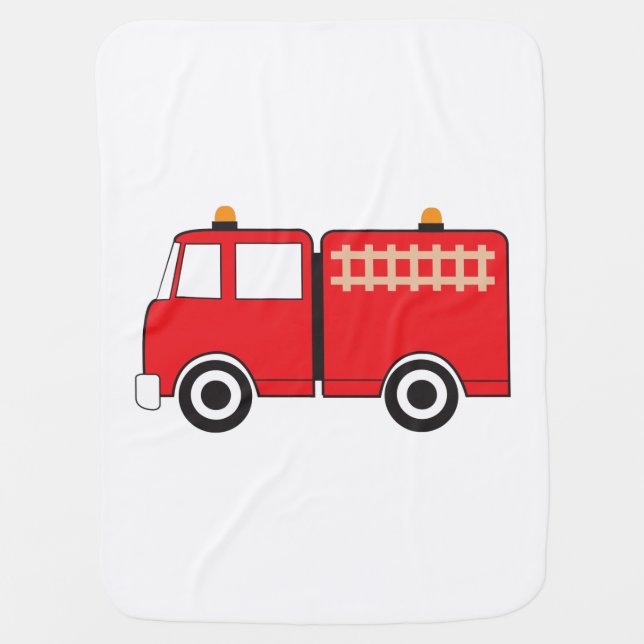 Red Fire Truck Baby Blanket (Front)