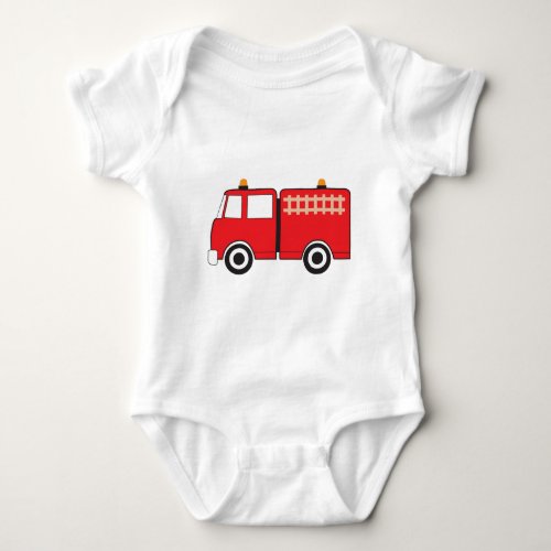 Red Fire Truck Baby Bodysuit