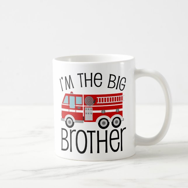 Red Fire Truck Big Brother Coffee Mug (Right)