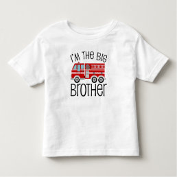 Red Fire Truck Big Brother Toddler T-shirt