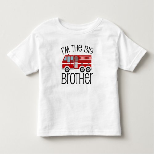 Red Fire Truck Big Brother Toddler T_shirt