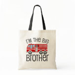 Red Fire Truck Big Brother Tote Bag Red Fire Truck Big Brother Tote Bag