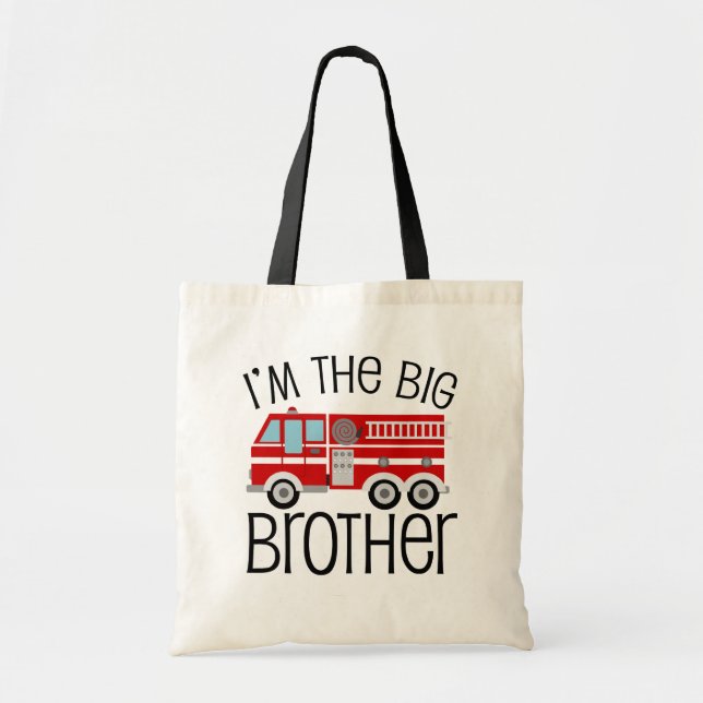 Red Fire Truck Big Brother Tote Bag (Front)