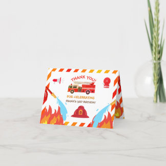 Red Fire Truck Birthday Party Thank you