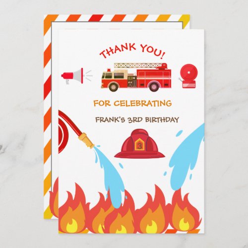 Red Fire Truck Birthday Party Thank you