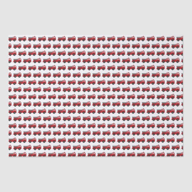 Red Fire Truck Birthday Tissue Paper (Front)