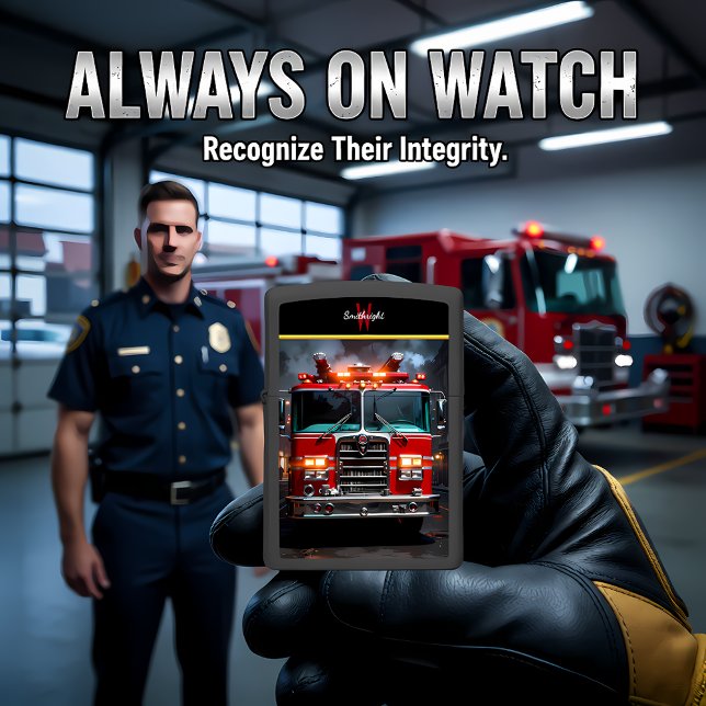 Red Fire Truck Cannon Lights Street Zippo Lighter (Creator Uploaded)