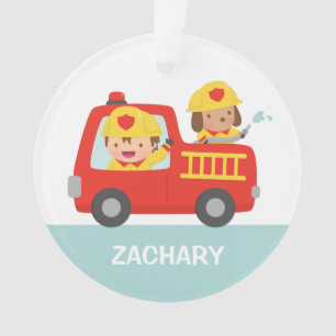 Red Fire Truck Fire fighter Boys Room Decor Ornament