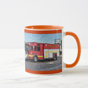 Red Fire Truck Fireman's Drinking Mug