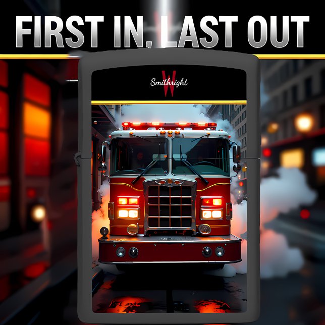 Red Fire Truck Flashing Smoke Street Zippo Lighter (Creator Uploaded)