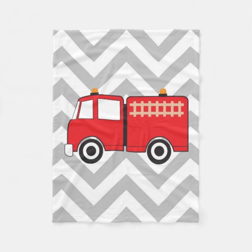 Red Fire Truck Fleece Blanket