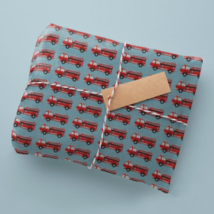 Red Fire Truck Gift Wrapping Paper