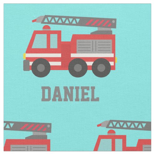 Red Fire Truck Kids Decorative Fabric