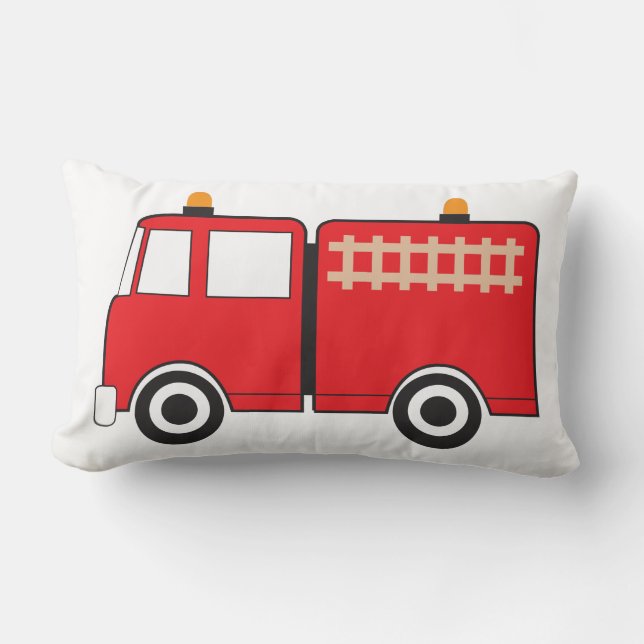 Red Fire Truck Lumbar Pillow (Front)