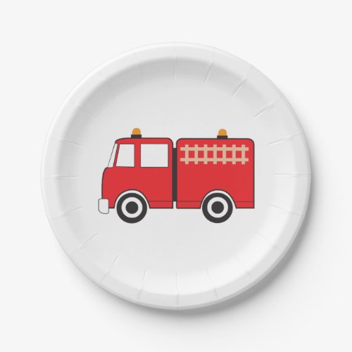 Red Fire Truck Paper Plates