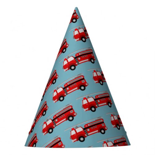 Red Fire Truck Party Hat