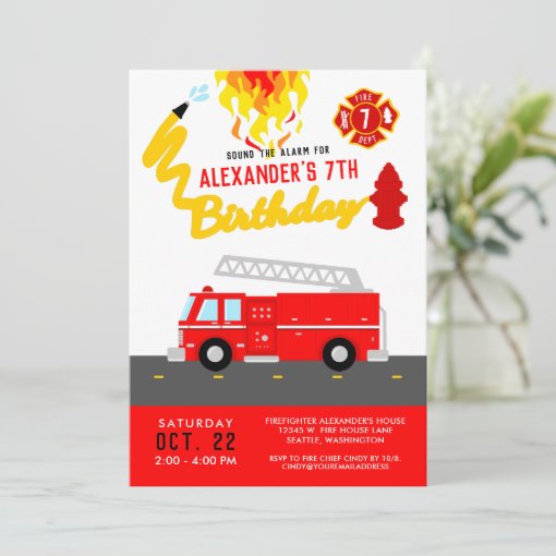 Red Fire Truck Party Theme Firefighter Birthday Invitation Zazzle red-fire-truck-party-theme-firefighter-birthday-invitation-zazzle