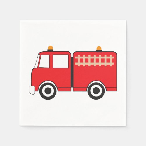 Red Fire Truck Pattern Napkins