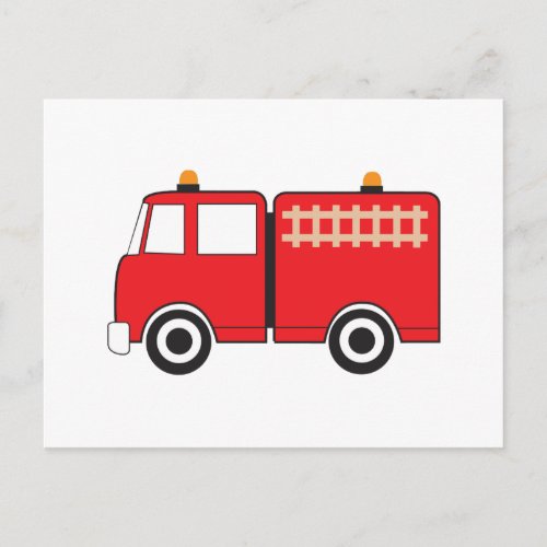 Red Fire Truck Postcard